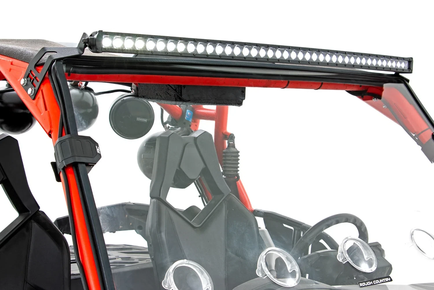 Fits Can-Am Commander 1000_Maverick LED Light Front Mount 40_ Black Dual 97038